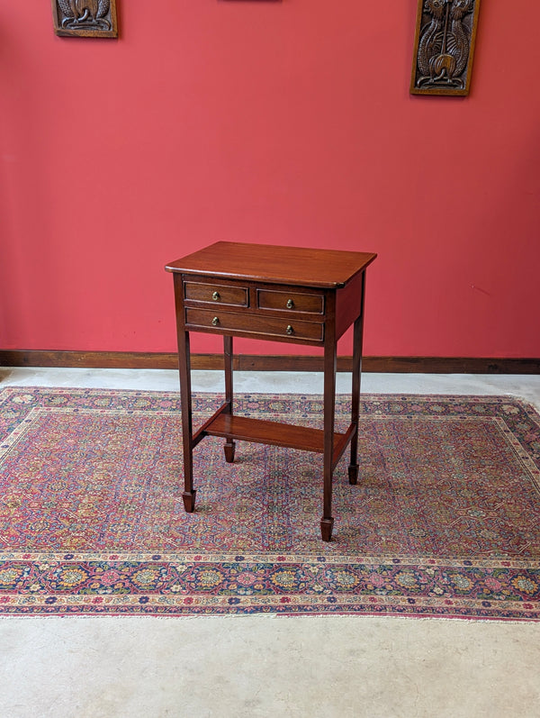 Antique Early 20th Century Side Table with Drawers / Bedside