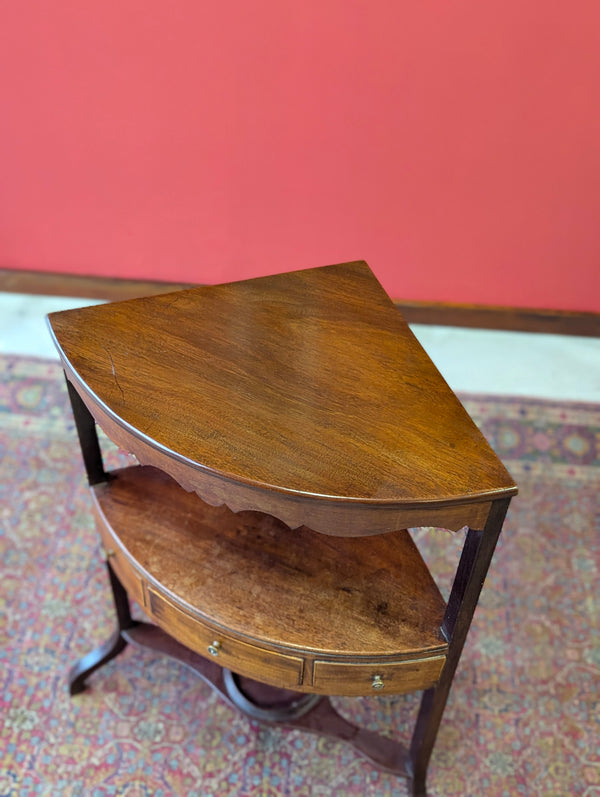 Antique Georgian Mahogany Corner Stand / Bedside