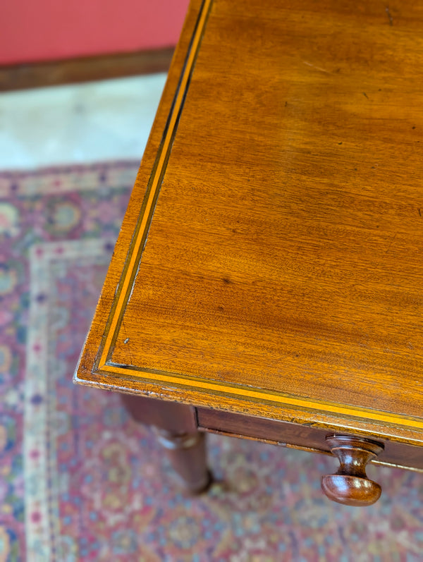 Antique Edwardian Inlaid Mahogany Writing Table Desk