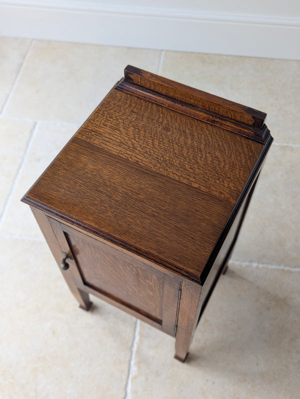 Antique Edwardian Arts & Crafts Oak Bedside Cabinet c.1910
