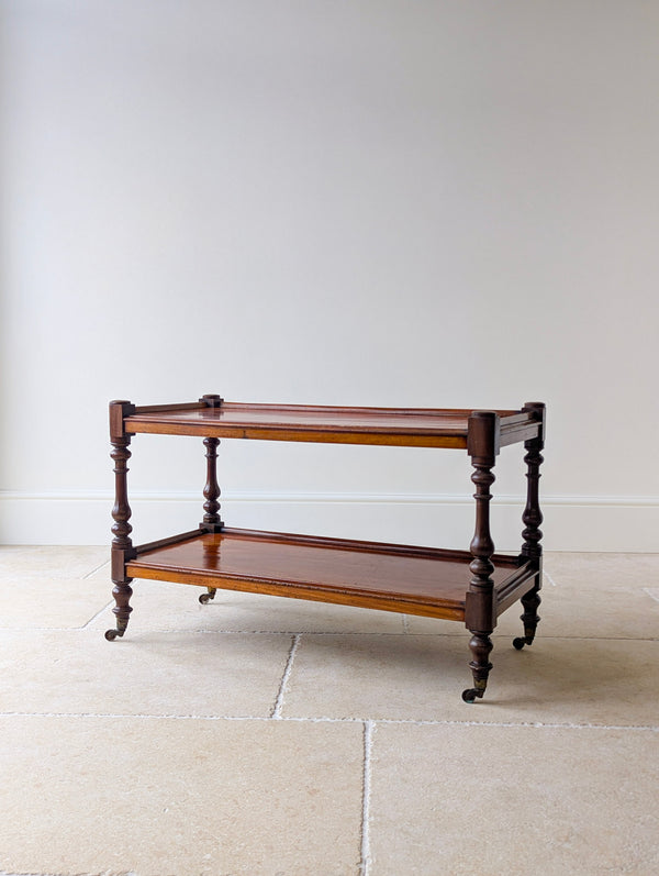 Antique Late Victorian Mahogany Two-Tier Serving Stand c.1880