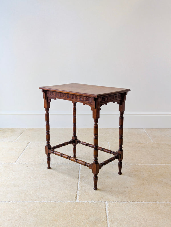 Antique Victorian Oak Jacobean Revival Occasional Table c.1890