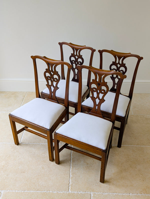 Set of Four Antique Georgian Chippendale Mahogany Dining Chairs c.1780