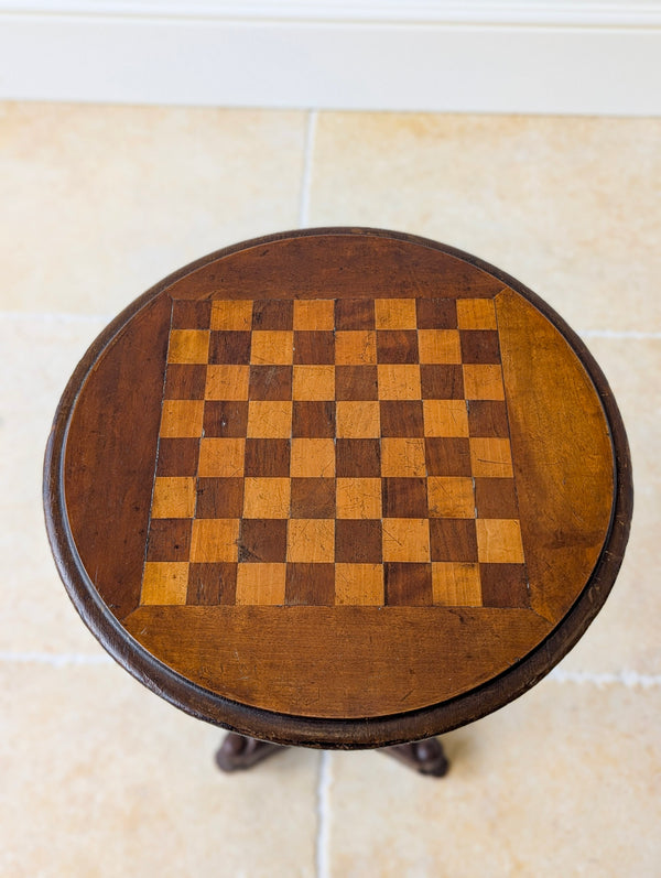 Antique Victorian Mahogany Games Table with Inlaid Chess Board c.1890