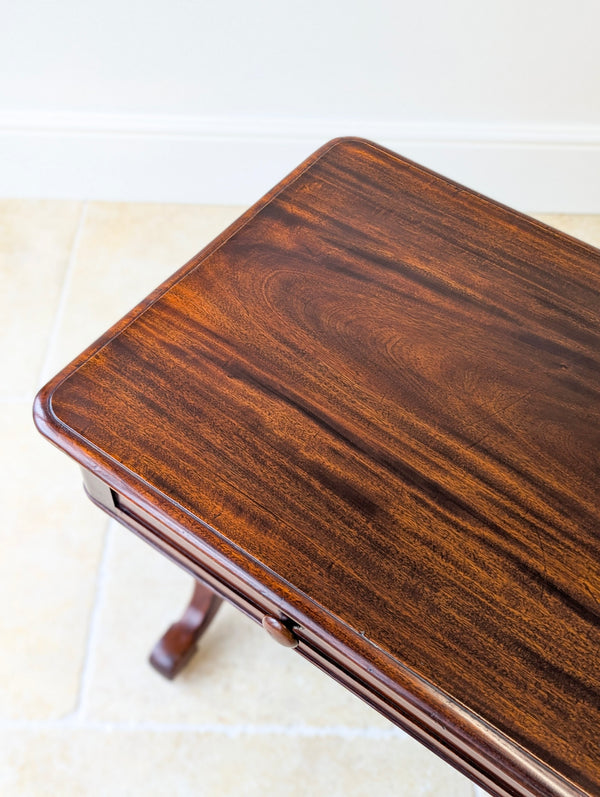Antique Early Victorian Irish Mahogany Library Table by J. Kerr & Co c.1850