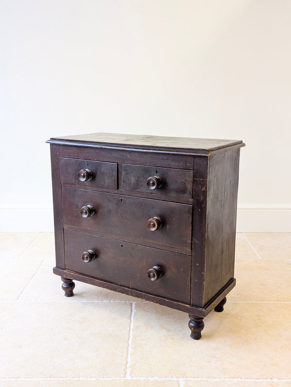 Antique Victorian Welsh Painted Pine Chest of Drawers c.1860
