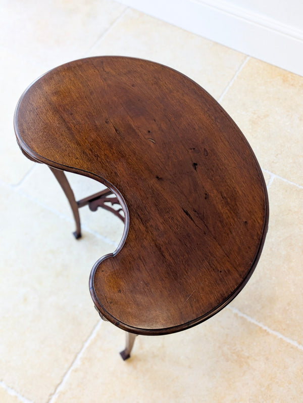 Antique Art Nouveau Mahogany Side Table with Shaped Top c.1900