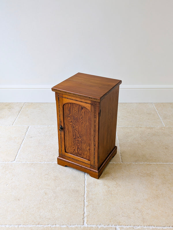Antique Victorian Aesthetic Movement Pitch Pine Bedside Cabinet c.1890