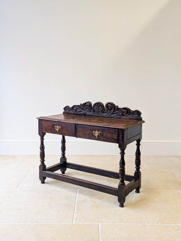 Antique Late Victorian Jacobean Revival Oak Side Table c.1890