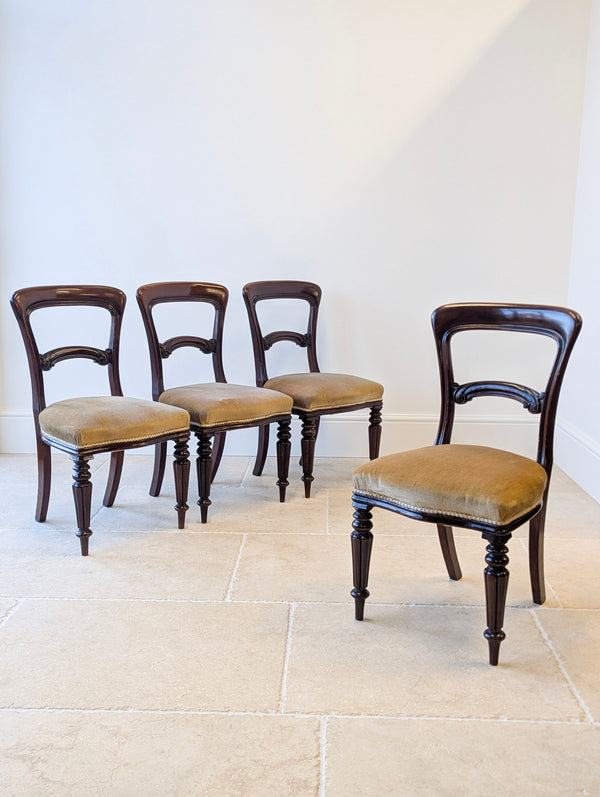 Set of Four Antique Victorian Mahogany Dining Chairs c.1880