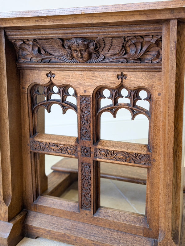 Antique Victorian Gothic Revival Oak Prie-Dieu c.1890