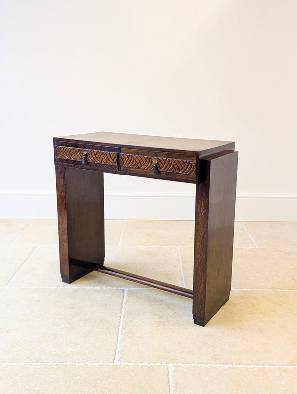 Antique Art Deco Oak Side Table c.1920