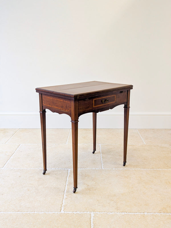 Antique Edwardian Mahogany Chess, Card & Games Table c.1910
