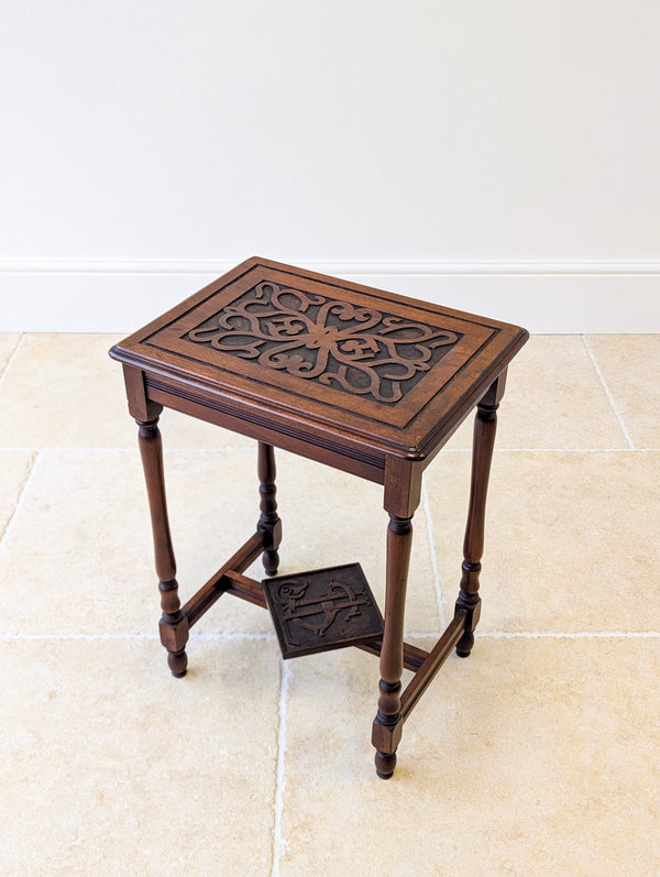 Antique Carved Mahogany Occasional Table c.1900