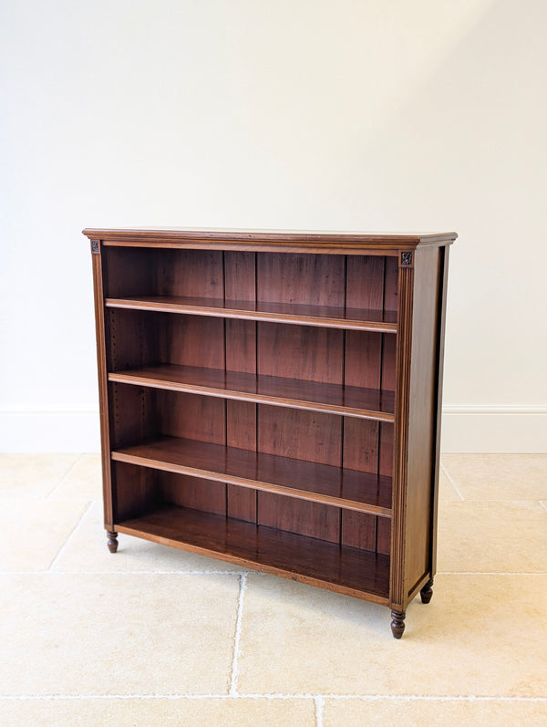 Antique Late Victorian Mahogany Open Bookcase c.1890