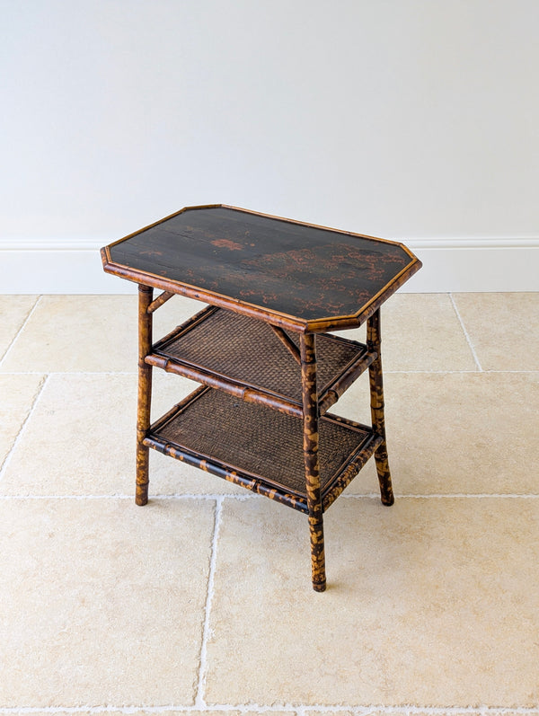 Antique Victorian Bamboo Three-Tier Occasional Table c.1890