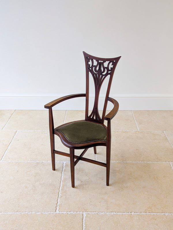 Antique Edwardian Mahogany Elbow Chair c.1910