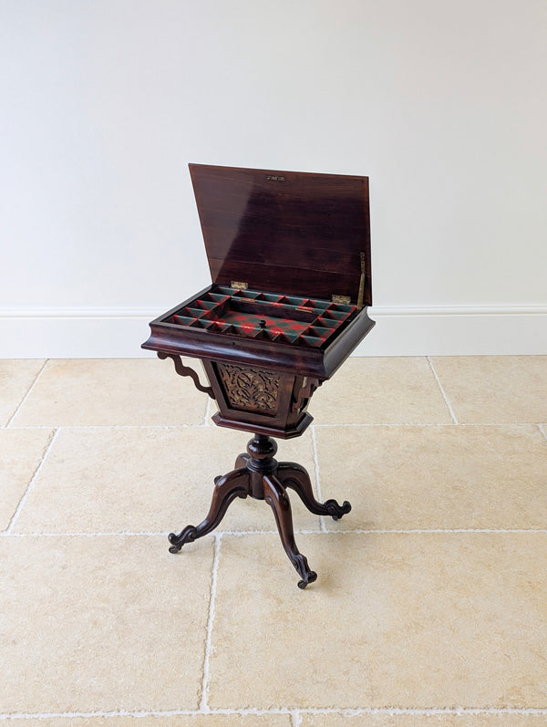 Antique Victorian Rosewood Sewing / Reading Table c.1850