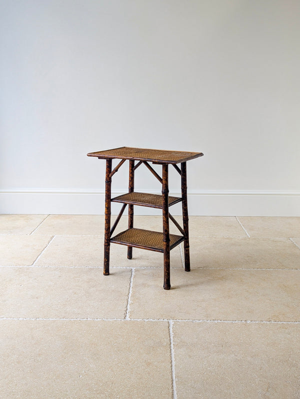 Antique Victorian Bamboo Three-Tier Occasional Table c.1890