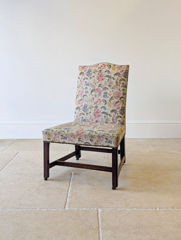 Antique Mid 19th Century Floral Mahogany Side Chair c.1850