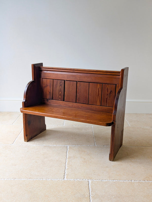 Antique Victorian Pitch Pine Pew c.1890