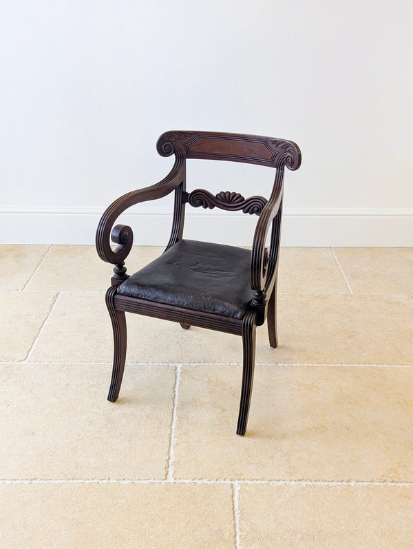 Antique Regency Mahogany Country House Library Armchair c.1820
