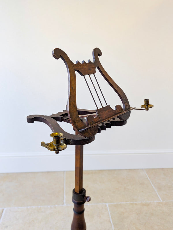 Antique William IV Mahogany Lyre-Form Music Stand c.1830