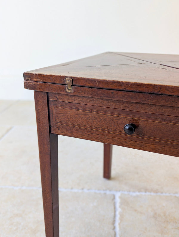 Antique Edwardian Mahogany Diminutive Envelope Card Table c.1910