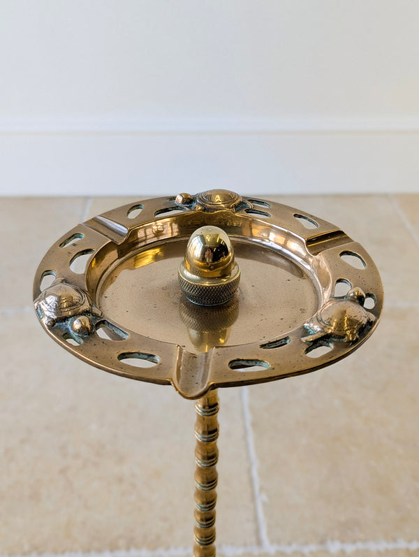Antique Early 20th Century Brass Tortoise Floor-Standing Cigar Stand c.1920