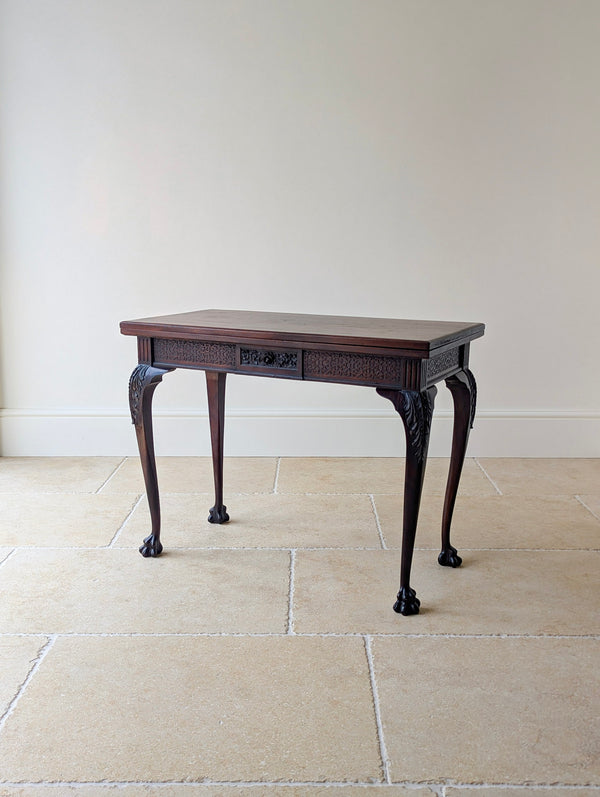Antique Victorian Mahogany Card Table by James Shoolbred & Co. c.1890