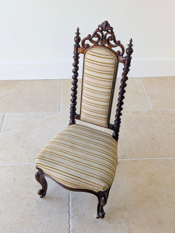 Antique Mid-Victorian Walnut High-Back Parlour Chair c.1850