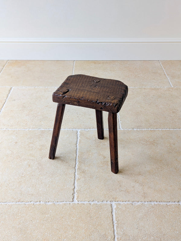 Antique Victorian Oak Birmingham Jeweller's Stool c.1860