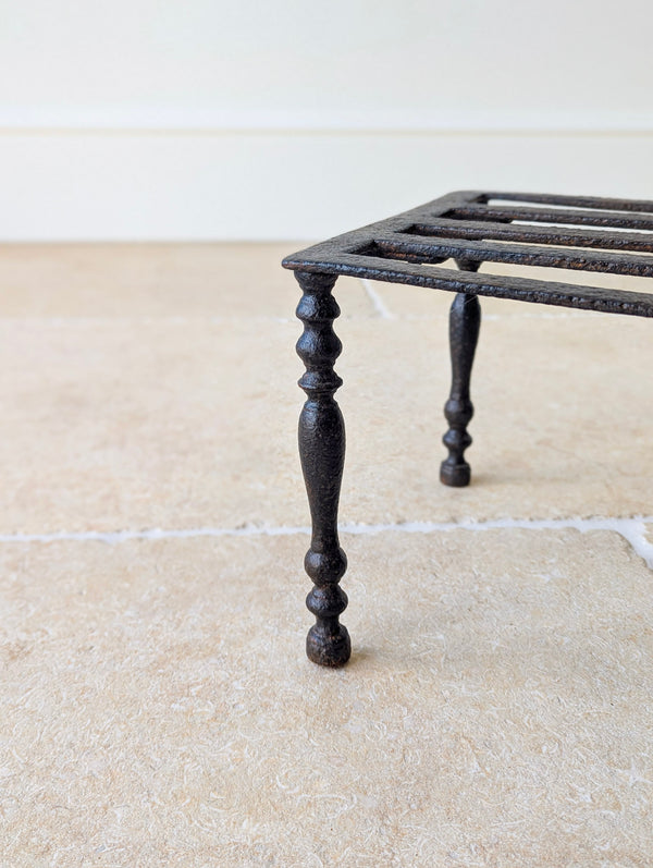 Antique Georgian Country-House Wrought Iron Hearth Footman c.1800