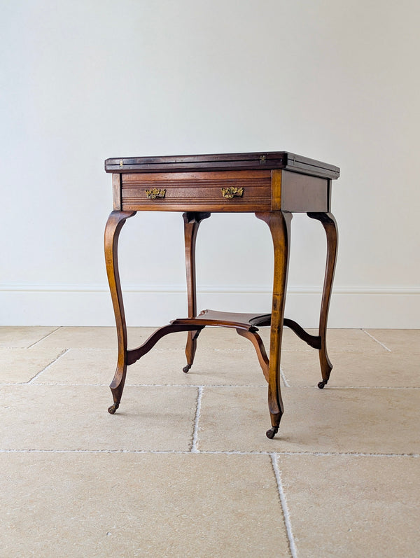 Antique Edwardian Mahogany Envelope Card Table c.1905