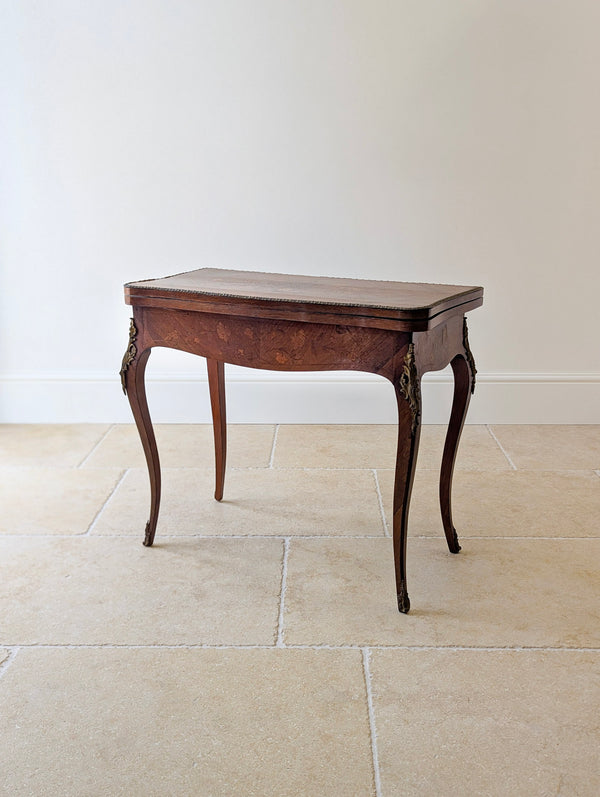 Antique Victorian Louis XV Style Kingwood Card Table c.1890
