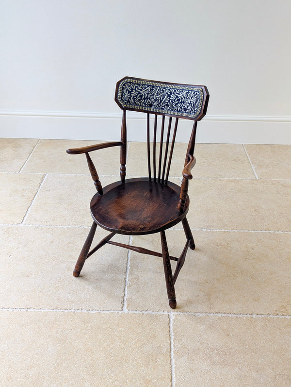 Antique Victorian Elm & Beech Arts & Crafts Windsor Chair c.1895
