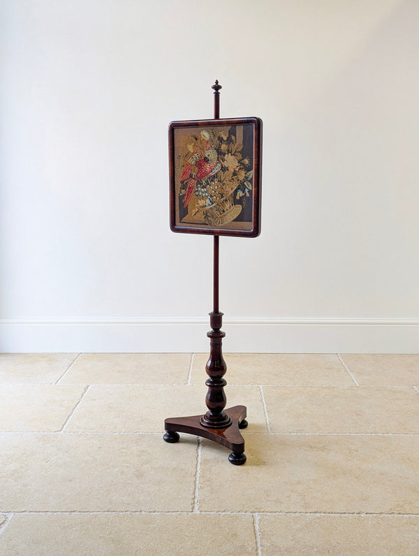 Antique William IV Rosewood Pole Screen c.1830