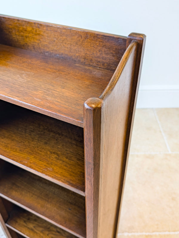 Antique Edwardian Arts & Crafts Oak Narrow Bookcase c.1910