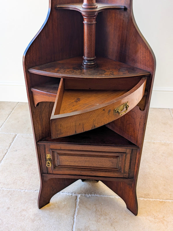 Antique Victorian Mahogany Corner Shaving Stand c.1890