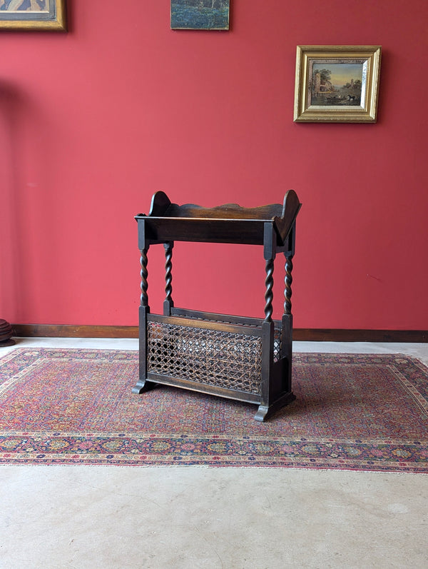 Antique Early 20th Century Oak Book Trough