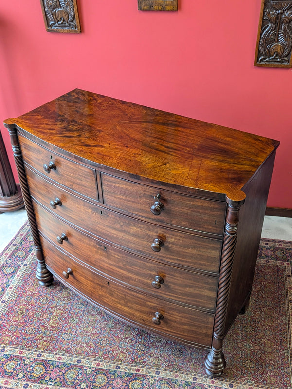 Antique Victorian Dark Mahogany Scotch Chest of Drawers