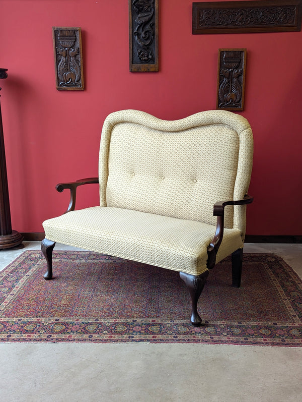 Antique Georgian Mahogany Upholstered Two Seater Settee