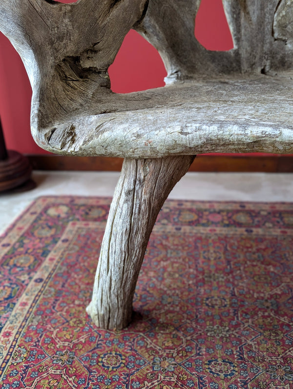 Vintage Ancient Teak Root Bench