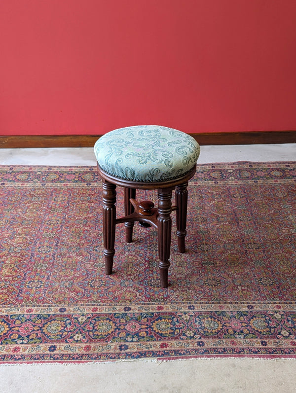 Antique Victorian Mahogany Circular Piano Stool