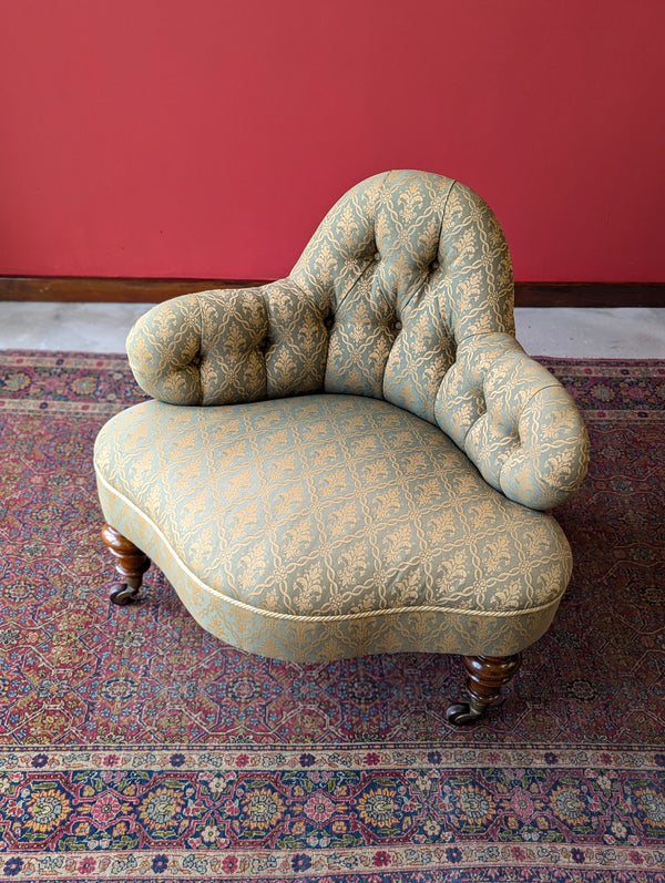 Antique 19th Century Mahogany Upholstered Easy Chair