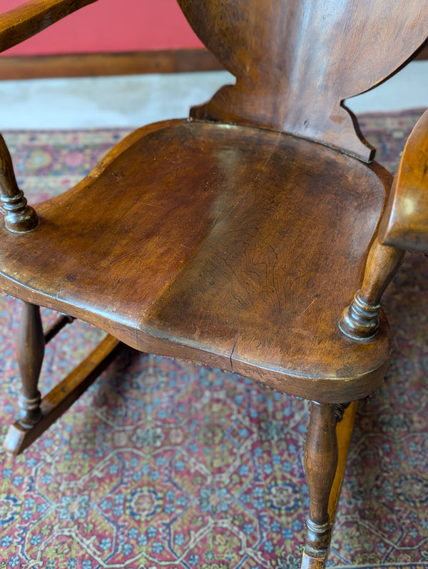 Antique Late 19th Century Biedermeier Birchwood Rocking Chair