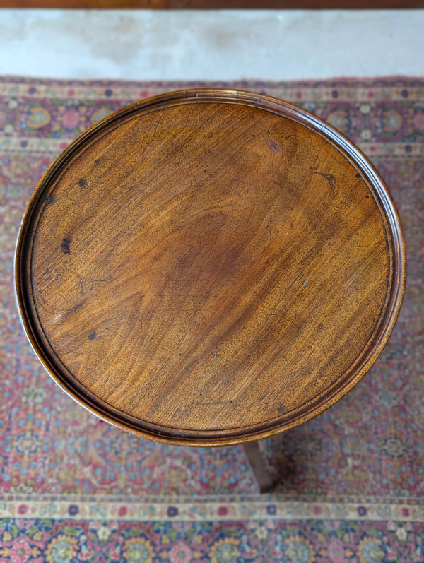 Antique Early Victorian Mahogany Circular Wine Table / Occasional Table