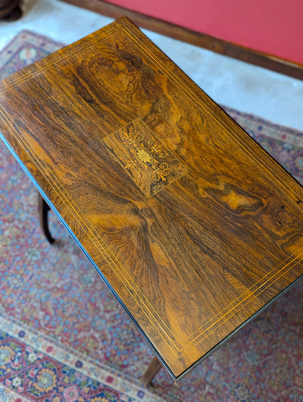 Antique Victorian Inlaid Rosewood Occasional Table