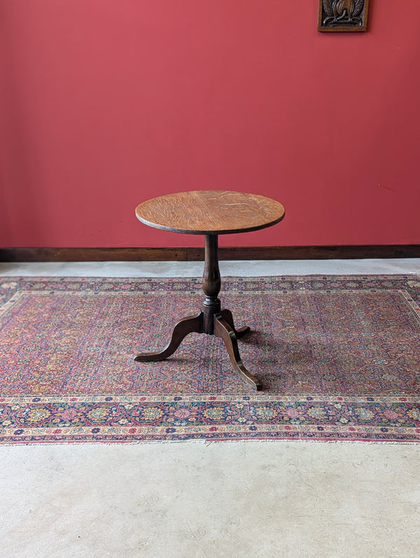 Antique 18th Century Georgian Oak Circular Pedestal Wine Table