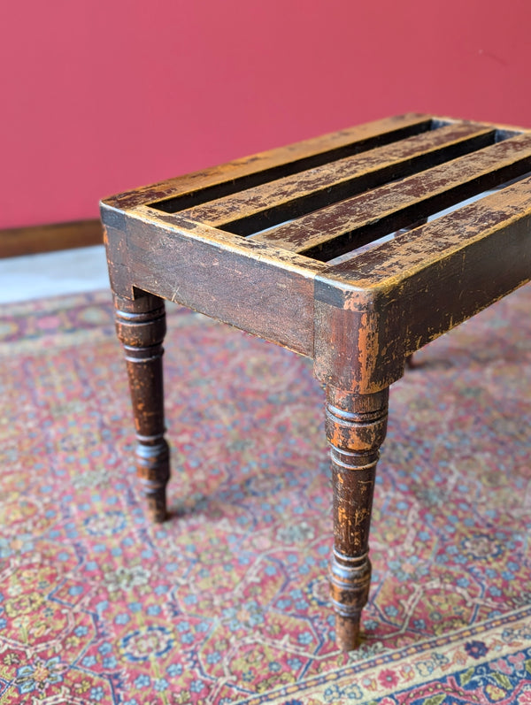 Antique Victorian Beech Luggage Stand by Brown & Lamont